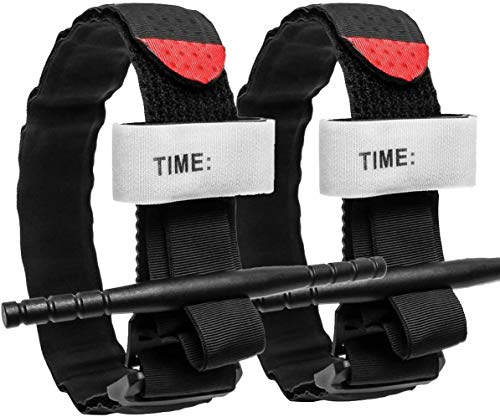 Feloyal Kit de Torniquete 2 Piezas Accesorios de Torniquete Táctico Kit de Emergencia para Caza y Senderismo, para Emergencias Graves al Aire Libre y Control de Pérdidas de Sangre en Senderismo
