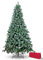 Brigros - Künstlicher Weihnachtsbaum aus dichter Kiefernnadel, + Tasche, realistischer Effekt, Zweige mit Haken, einfache Montage, PVC, Metallbasis, schwer entflammbar (Schnee, 120 cm)