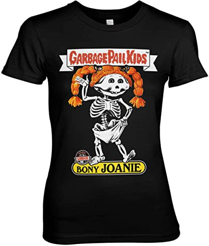 Garbage Pail Kids Licenciado Oficialmente Bony Joanie Mujer Camiseta (Negro), Medium