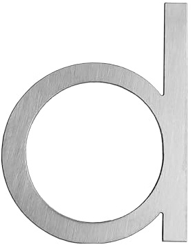 GUIZZO Creart - Numero Civico Esterno e Numeri Civici Esterni con Lettera in Acciaio Inox, Targa Personalizzata Made in Italy, Targhetta Personalizzata Porta Ingresso per Uso Esterno - D, 6x8H cm