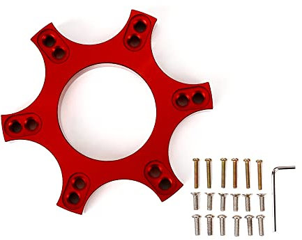 RASTP Aluminium 70mm Steering Wheel Adapter Plate Fit for Thrustmaster T300RS with 13 14 Inch Steering Wheel-Red