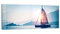 DEQORI Glasbild Echtglas | Motiv Segelboot in Abendsonne | horizontal einteilig 125x50 cm | schöne Dekoration | Wandbild für Wohnzimmer, Schlafzimmer, Flur & Küche | moderne Wanddeko
