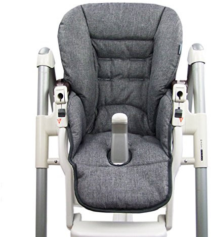 Ersatzbezug Sitzkissen [Bezug für Hochstuhl] kompatibel mit Peg Perego Prima Pappa DINER (dunkelgrau meliert)