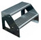 Kaminbau Mierzwa Premium Treppe Freistehend 2 Stufen (Breite 800 mm) (Höhe 38cm) Wetterfest Gitterroststufe Gartentreppe
