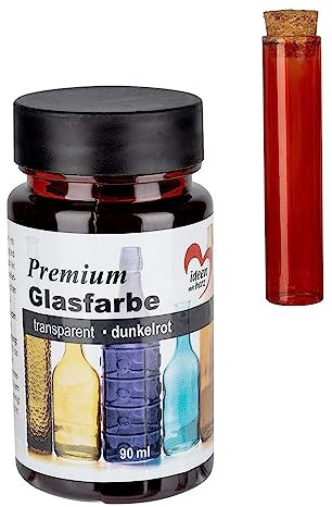 Ideen mit Herz Vernice per vetro di alta qualità, trasparente, impermeabile, 90 ml (rosso scuro)