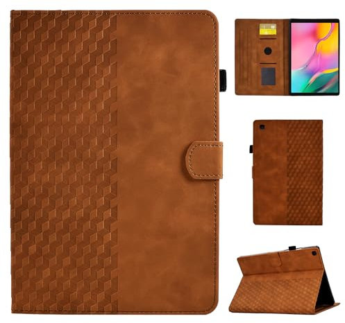 CASAFUNY Case for Samsung Galaxy Tab A 10.1 2019 (SM-T510/T515), PU Leather Tablet Protective Case, Multi-Angle Stand Cover Case with Auto Sleep/Wake for Samsung Galaxy Tab A 10.1 2019 Tablet, Brown