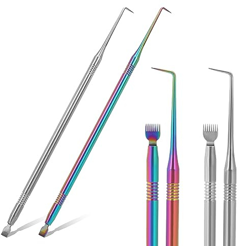 2 Stück Wimpernkamm Mascara Wimperntrenner Wimpernlifting Werkzeug Edelstahl Wimpernlifting Seperator Metall Wimpern Bürste Lash Lift Kamm Wimpernlift Zubehör für Wimpernverlängerung