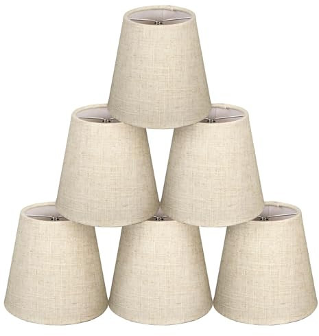 Juego de 6 Pantallas E14 de Tela para Lámpara de Mesa, Pie y Colgante