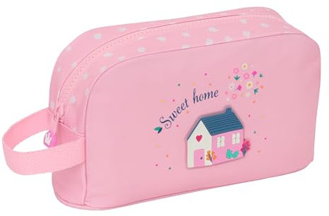 Glowlab Kids Sweet Home - Porta Desayunos Termo, Tejido Reciclable, Portatodo, Calidad y Máxima Resistencia, Porta Comida, Recreo, 21.5x6.5x12 cm, Color Rosa