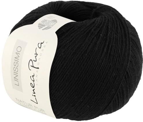 LANA GROSSA Linissimo | Leichtes, locker verzwirntes Baumwoll-Leinengarn | Handstrickgarn aus 50% Baumwolle & 50% Leinen | 50g Wolle zum Stricken & Häkeln | 187m Garn FB14