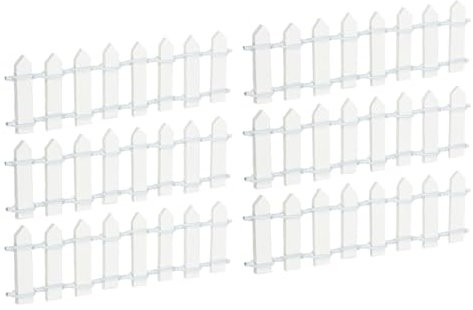 sourcing map 6pcs 3.9 Inch Miniature Garden Fence, Mini Ornament Wood Picket Fence Decorative for Dollhouse Home DIY, White