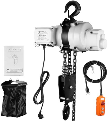 Anbull 1000Kg Elektrischer Kettenzug | Japanische FEC-Kette | Seilwinde Elektrisch 220v | Seilzug Elektrisch 1300W | Hubhöhe: 3M | Kabelfernbedienung 1,5 m | Flaschenzug Elektrisch