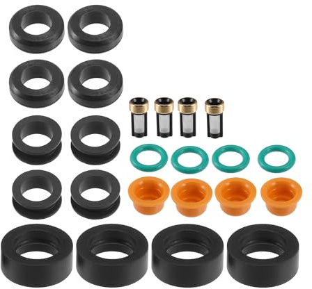 Partuto Einspritzdüsen-Dichtungs-O-Ring Reparaturset Für Honda DSM 4Sets | Farbe Schwarz Grün Orange, Material NBR Gummi Metall Kunststoff, O-Ring ID 8mm OD 12mm, Temperatur -40°C Bis 120°C