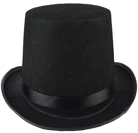Zylinder, schwarzer Zylinder for Herren, Filzzylinder, Kostüm, Zauberer-Kostüm, Hut for formelles Showman-Partyzubehör (6,3 Zoll hoch)/1466