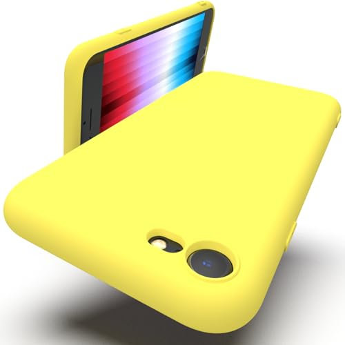 Zuvirelx Silikon Handyhülle für iPhone SE 2nd 3rd 2020/2022, iPhone 8/7 Hülle, Weiches Griff, Dünne, Minimalistisch, Stoßfest, rutschfest, Taschenpassend - Zitronengelb
