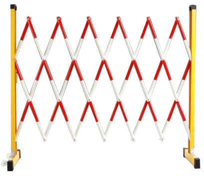 Erweiterbares Barrikade-Tor 1,2 x 5 m, klappbare Sicherheitsbarrikade mit Rädern, Flexibles Zauntor für Haustiere, Fußgängerbarrikade, tragbarer Barrikade-Tor-Verkehrszaun