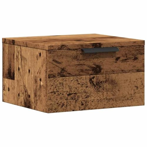 vidaXL Wall-mounted Bedside Cabinet Old Wood 34x30x20 cm