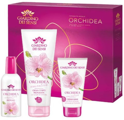 Confezione Regalo Giardino dei Sensi - Cofanetto con Profumo 100ml , Creme Corpo 250ml e Crema Mani 75ml (Orchidea Romantica)