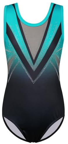 ZNYUNE Maglia da ginnastica per bambini, B293 Blackgreen, 10A