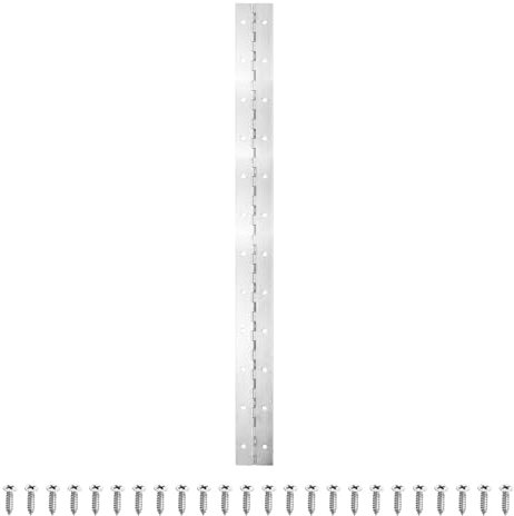 PATIKIL 24x2 Inch Piano Hinge, 1 Pack 304 Stainless Steel Continuous Hinge with Holes for Piano Gate Door Wooden Storage Box Cabinet Boat, Silver Tone
