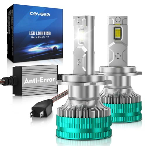 KOYOSO H7 LED Bombillas para Coche: Compatible con CANBUS Anti-Error Kit de Luces LED de Repuesto para Faros Delanteros - 32000LM 180W Luces Altas y Bajas para Vehículos de 12V, 6500K Blanco