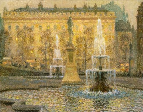PSVDCTOO Vintage Wanddeko Bilder Poster Wandbild Trafalgar Square London von Henri Eugene Augustin Le Sidaner Poster Wandbild Deko für Zimmer 60x90cm