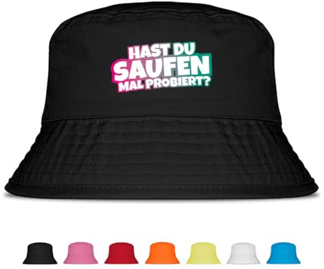 Hast du Saufen mal probiert? - Lustiger Fischerhut – Der perfekte Sonnenhut für Herren & Damen – Ideal als Malle-Outfit, Party-Accessoire & Festival-Eimerhut für den Strand
