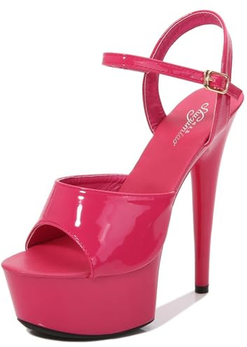 Damen Pumps Sexy Super High Heels 15cm, Wasserdichte Plattform, Sandalen, Model Frauen Sommer High Heel Chunky Shoes mit Offenem Zeh