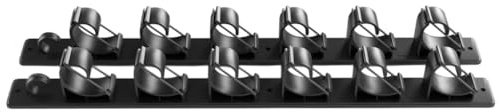 MiOYOOW Angelrutenständer, Stabiler Angelrutenhalter mit Klemmen, Horizontaler Wandmontage, Rutenhalter Wandhalterung für 6 Ruten für Combos, Bootsgarage