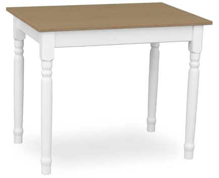 Metdrew Esstisch aus Holz | küchentisch 90x60 | holztisch | Tisch mit dekorativen Beinen | Esstisch für 2 Personen | Tisch klein küche | skandinavisch| küchentisch weiß| Tischplatte: Eiche Hell