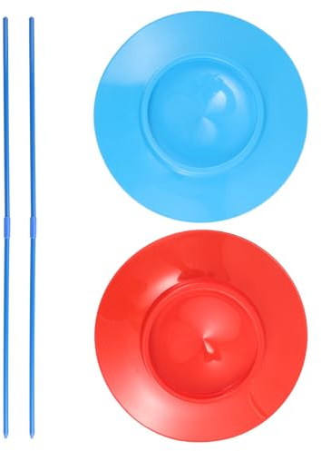 MUSISALY Juego de Habilidad de Malabarismo con Palos Chinos Malabares, 2 Platos de Plástico, Fácil de Manejar para Principiantes en Circo | Uso Versátil, Resistente a Daños, para Adultos, Espectáculos de Circo al Aire Libre