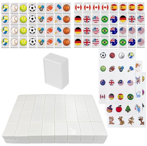 GYHWOFUL Mahjong Spiel Steine 30 mm, 65 Blöcke Seaside Escape Spiel mit 3 Themen-Aufklebern, Escape Game im Mahjong-Stil, Familienspiel für Erwachsene & Kinder