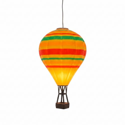 Mini-Lampenschirm Heißluftballon – 3D-gedruckt aus PLA, passend für E10-Fassung und Stern A1, Bunt gestreift