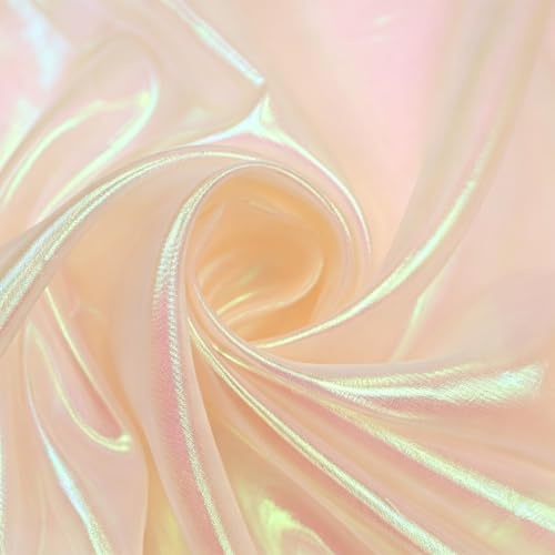 Glitzer Tüll Meterware, 500x150cm Organza Stoffe zum Nähen Schillerndes Gradient Stoff Magisch Glänzendes Stoffband für Gardine Vorhänge Tischdecken Kleid Bühnenshow Kostüme Hochzeit Dekor