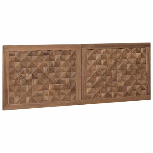 vidaXL Kopfteil Natur Massivholz Teak, Rustikales Teak Wandkopfteil, massives Holz Schlafzimmermöbel, platzsparendes Bettaccessoire, Landhaus Stil Deko