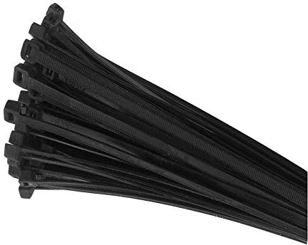 Home.smart 100 x Black Nylon Cable Ties 200 x 4.8mm / Extra Strong Zip Tie Wraps