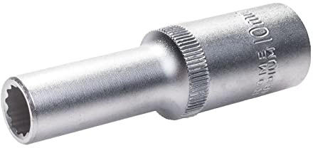 SW-Stahl 05632-10SB Tiefer Steckschlüsseleinsatz 1/2 Zoll Zwölfkant 10 mm | Extra lange Nuss aus Chrom-Vanadium-Stahl, 78 mm Länge, verchromte Oberfläche, 12,5 mm Antrieb, 12-kant Profil