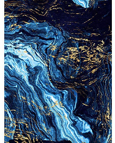 Wee Blue Coo Abstraktes dunkelblaues Gold gießen Ungerahmter Druck 30x40 cm