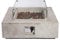 Teamson Home Outdoor Garden Concrete Propane Gas Fire Pit Table Burner, Smokeless Firepit, Patio Furniture Heater with Glass Screen, Lava Rocks, Cover Light Grey
