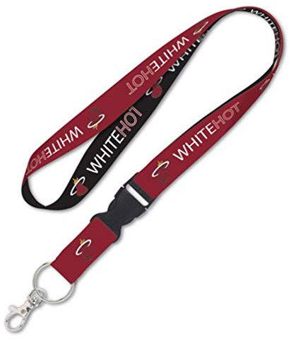 WinCraft Miami Heat White Hot Premium Lanyard Key Chain, 23 inches Long, 1 inch Wide