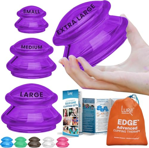 Set di coppettazione per esche – Set professionale in silicone per sollievo dal dolore muscolare e articolare, cellulite e altro (viola, 4)