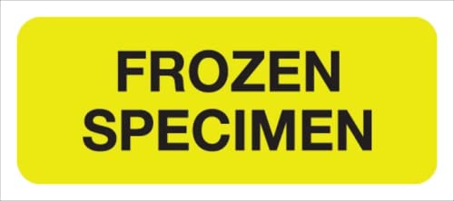 Doctor Stuff Frozen Specimen Labels for Specimen Bags and Outer Container Storage, 2-1/4 x 7/8, Fluorescent Yellow/Black, Permanent Adhesive, 250 Labels/Box