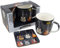 L&P Rock and Roll - Taza y posavasos de guitarra eléctrica de porcelana en caja de regalo