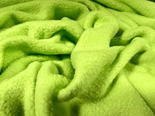 Polar-Fleece-Stoff, Meterware, einfarbig, fluoreszierendes Limettengrün