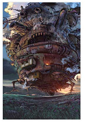 Anime-Poster Howl's Moving Castle 9, Leinwand-Poster, Wandkunst, Dekordruck, Gemälde für Wohnzimmer, Schlafzimmer, Dekoration, 40 x 60 cm, ohne Rahmen