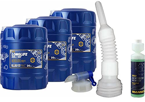 QR-Parts Set 60 Liter 85458440 5022 DIN61 CT4503 MN7715-20 MANNOL Scheibenreiniger Konzentrant 1:100 250ml 20L Motoröl 7715 LONGLIFE 504/507 Auslaufhahn