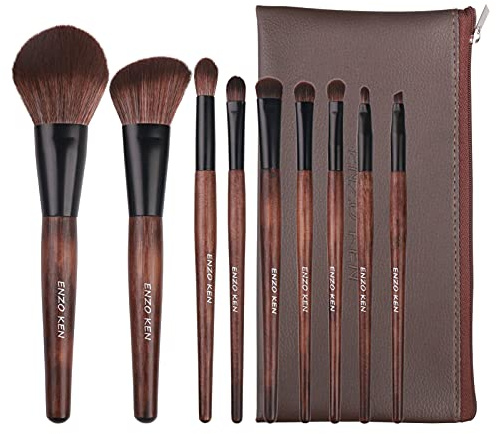 ENZO KEN Bamboo Makeup Brushes Set Professional, Sable Makeup Brush Set with Case, Cosmetic Brushes Makeup Set Luxury, Make up Brushes Set Professional, Natural Hair Makeup Brush Set Professional.