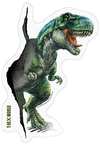 Spreadshirt T-Rex World Durch Die Wand Sticker, max. 10 x 10 cm, 10 x 10 cm, Transparent glänzend