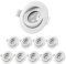 EDISHINE LED Spots Dimmbar, Einbaustrahler Flach 230V, 3000K Warmweiß Einbauleuchten, 64mm Schwenkbare Einbauspots, 5W 400LM Einbauleuchten, Ersatz für 50W Halogenlampe, Weiß, 10er Set