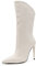 QUEEN HELENA Stivaletti a Punta con Tacco a Spillo Zip Laterale Stivali Casual Donna K2091 (Beige Pu, numeric_36)